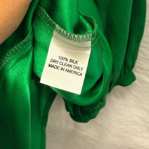 Amanda Uprichard 100% Silk Mini Dress Bishop Sleeve Size P XS Event Gala Date - Picture 5 of 5